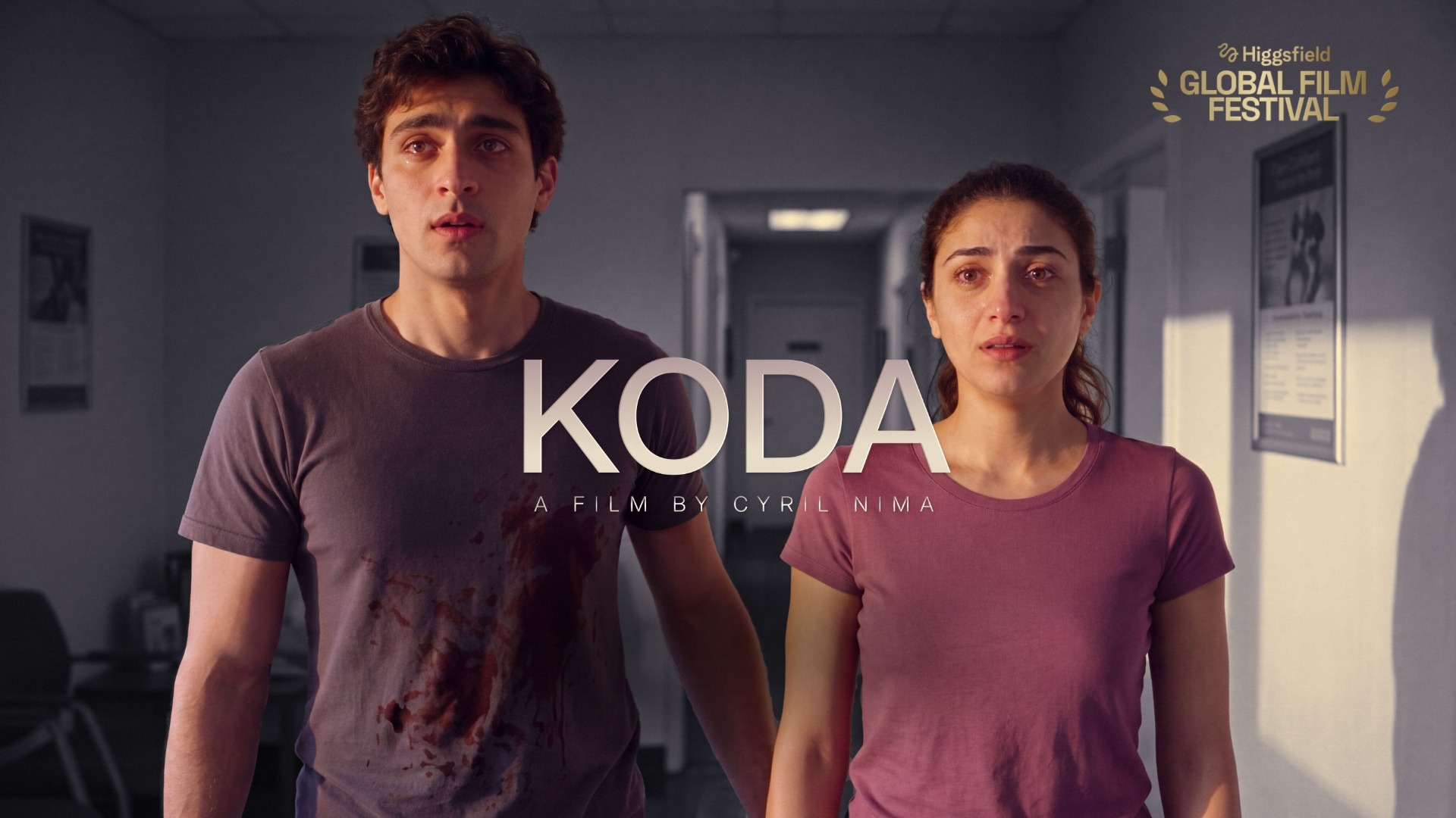 KODA film thumbnail showing Noah and Talia in a hospital corridor